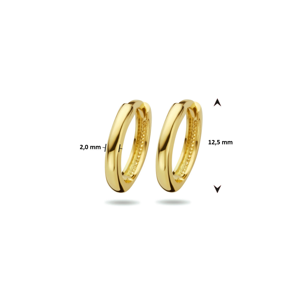 9K Klappcreolen 12,5 mm 9K Gelb