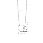 Halskette Kreise 41 + 4 cm Silber rhodiniert
