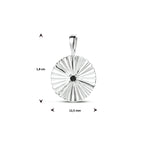 hanger rond zwart zirkonia zilver gerhodineerd