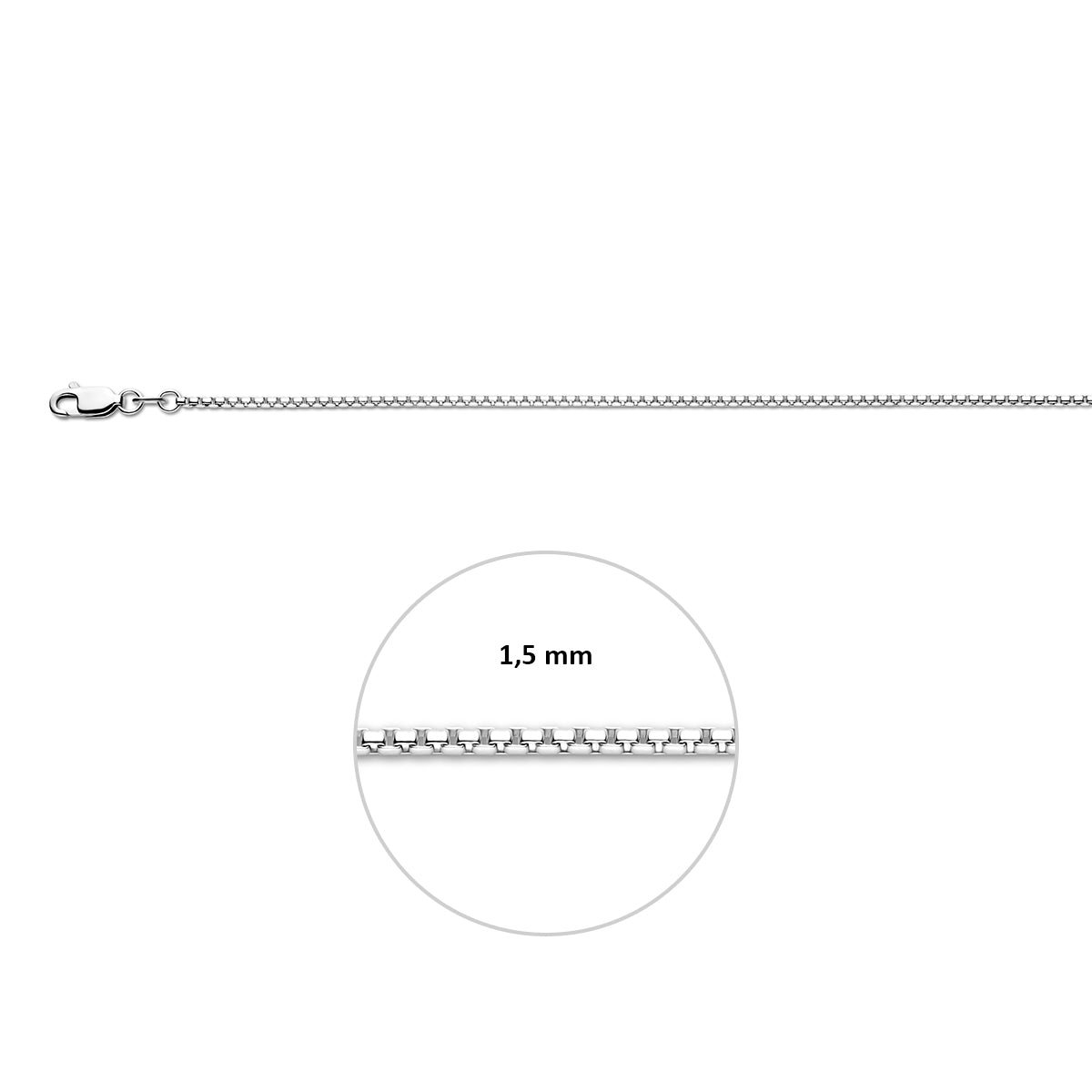 venetiaans bol 1,5 mm zilver gerhodineerd
