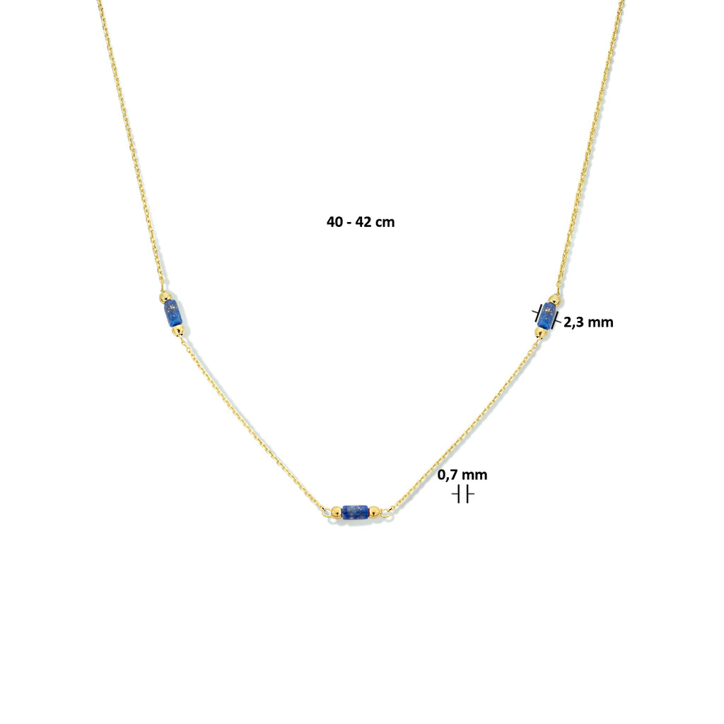 Halskette Lapislazuli 40 - 42 cm 14K Gelbgold
