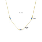 Halskette Lapislazuli 40 - 42 cm 14K Gelbgold