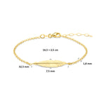 Armband Feder 16,5 + 2,5 cm 3 Mikron versilbert (gelb)