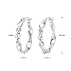 oorringen gedraaid 30 mm zilver gerhodineerd