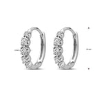 Klappcreolen Zirkonia 14 mm Silber rhodiniert