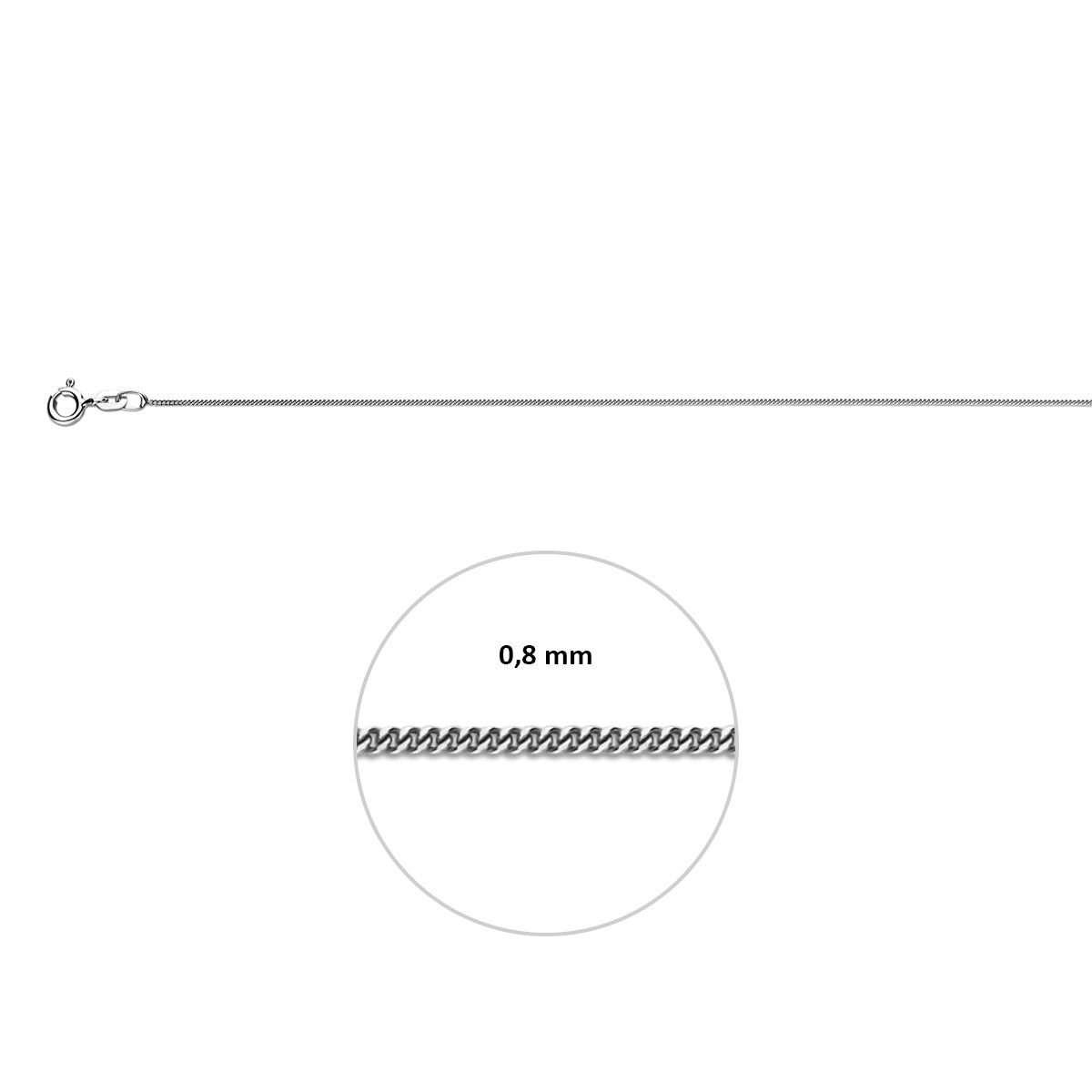 Körbchenmuster 0,8 mm 14K Weißgold