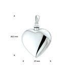 urnhanger hart 26,5 mm zilver gerhodineerd