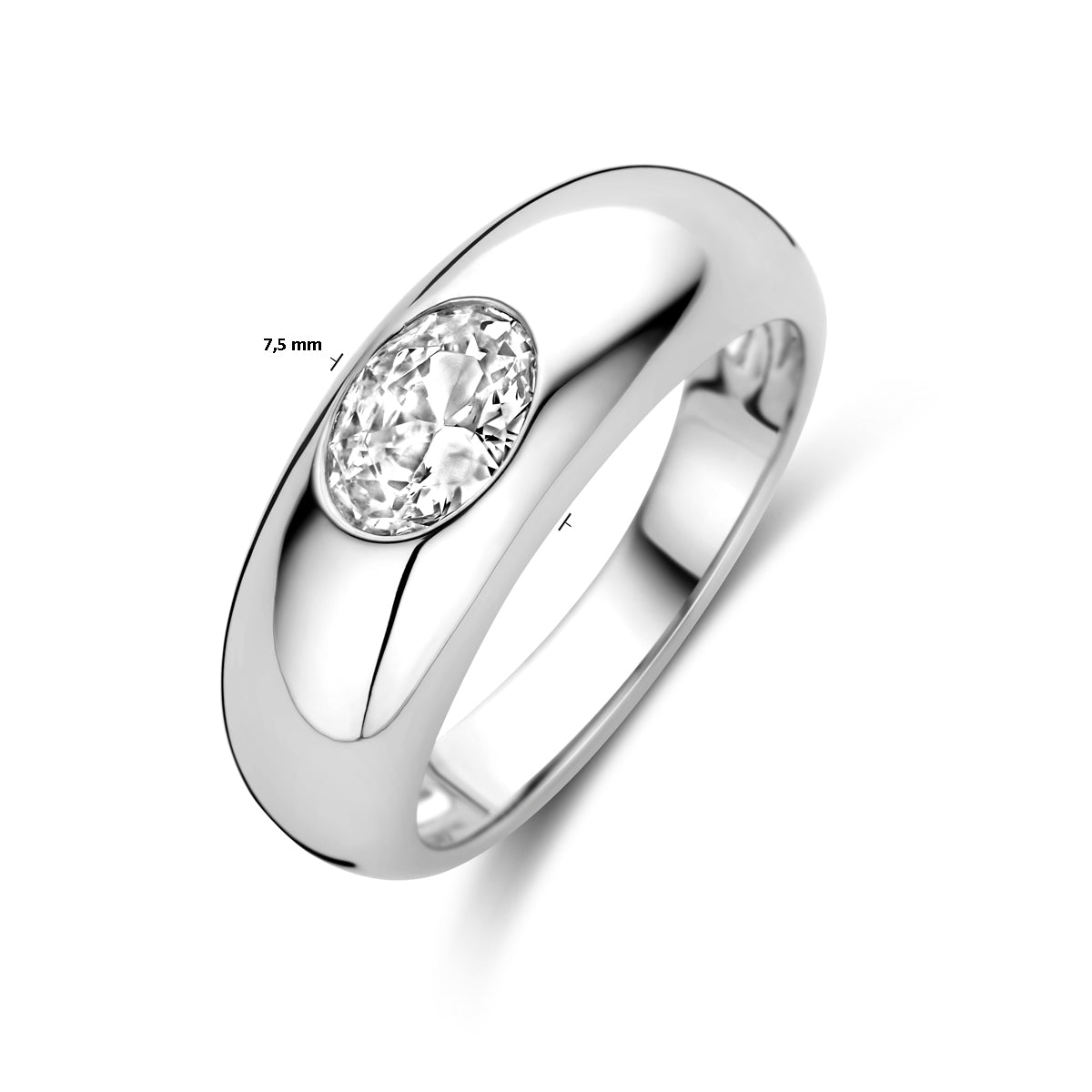 Ring Zirkonia Silber rhodiniert