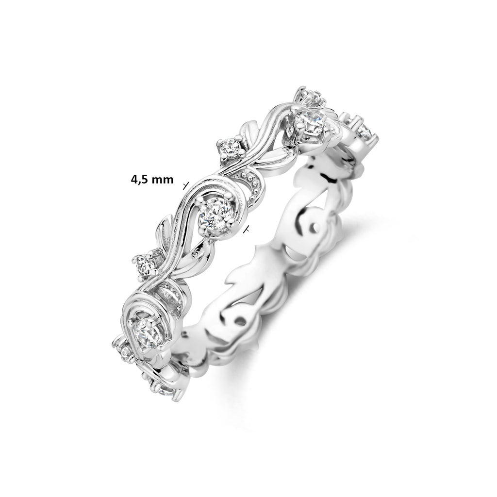 Ring Zirkonia Silber rhodiniert