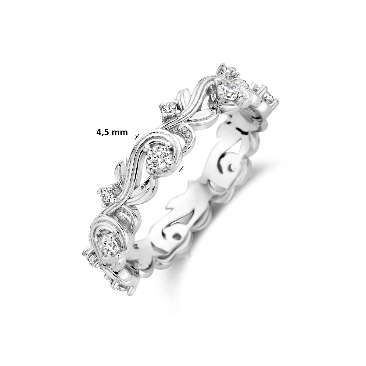 Ring Zirkonia Silber rhodiniert