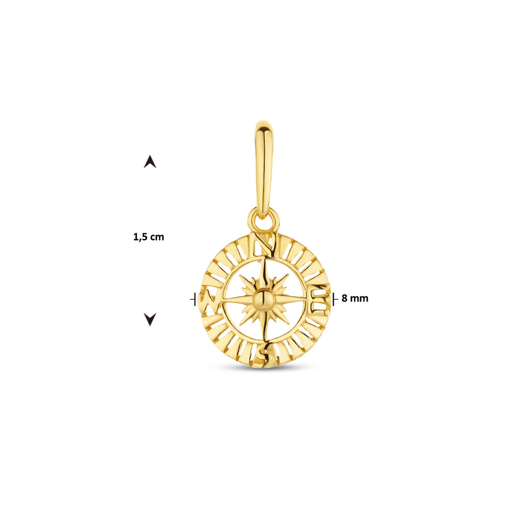 Anhänger Kompass 14K Gelbgold