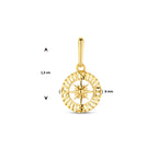 Anhänger Kompass 14K Gelbgold