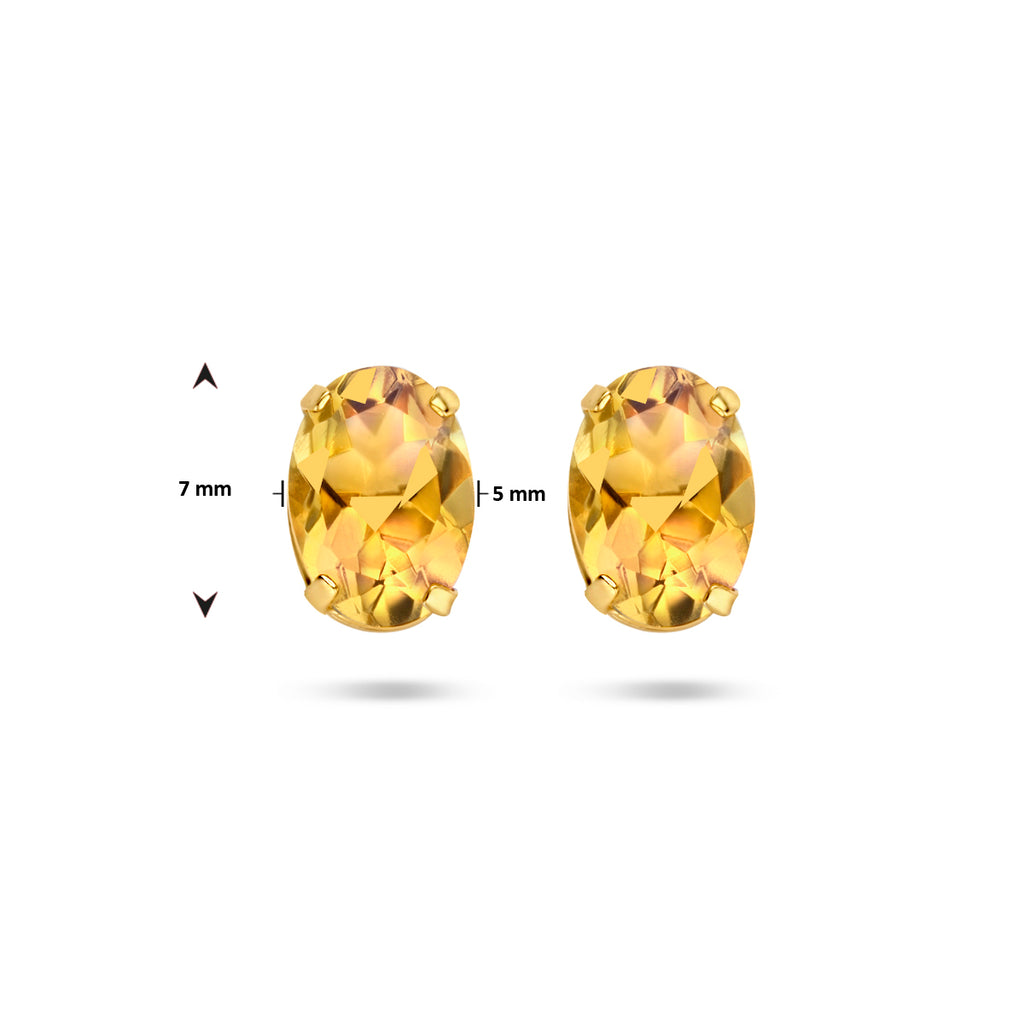 Ohrstecker Citrin 14K Gelbgold