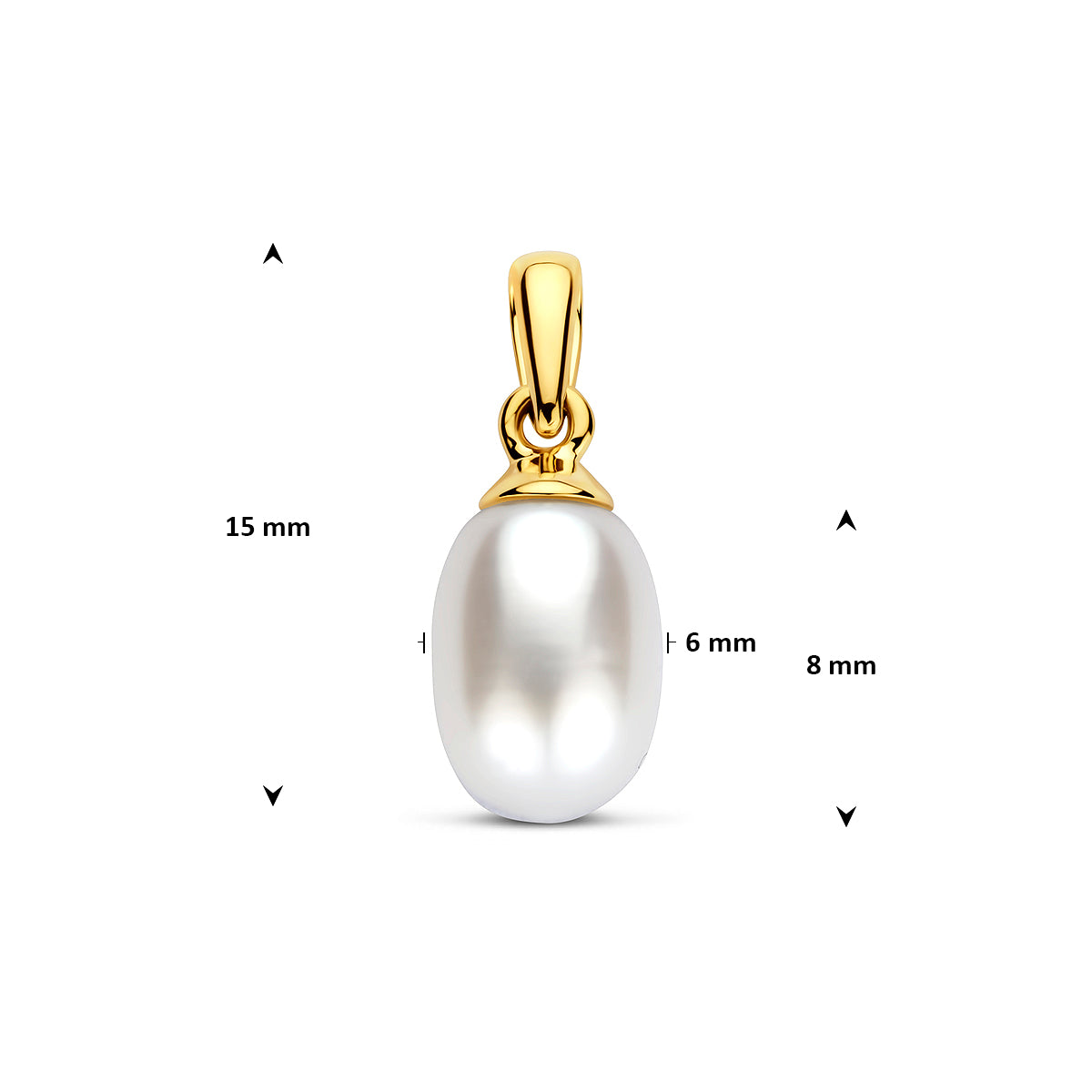 9K Anhänger Perle 15 mm 9K gelb