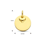 graveerhanger hartje 14 mm 14K geelgoud