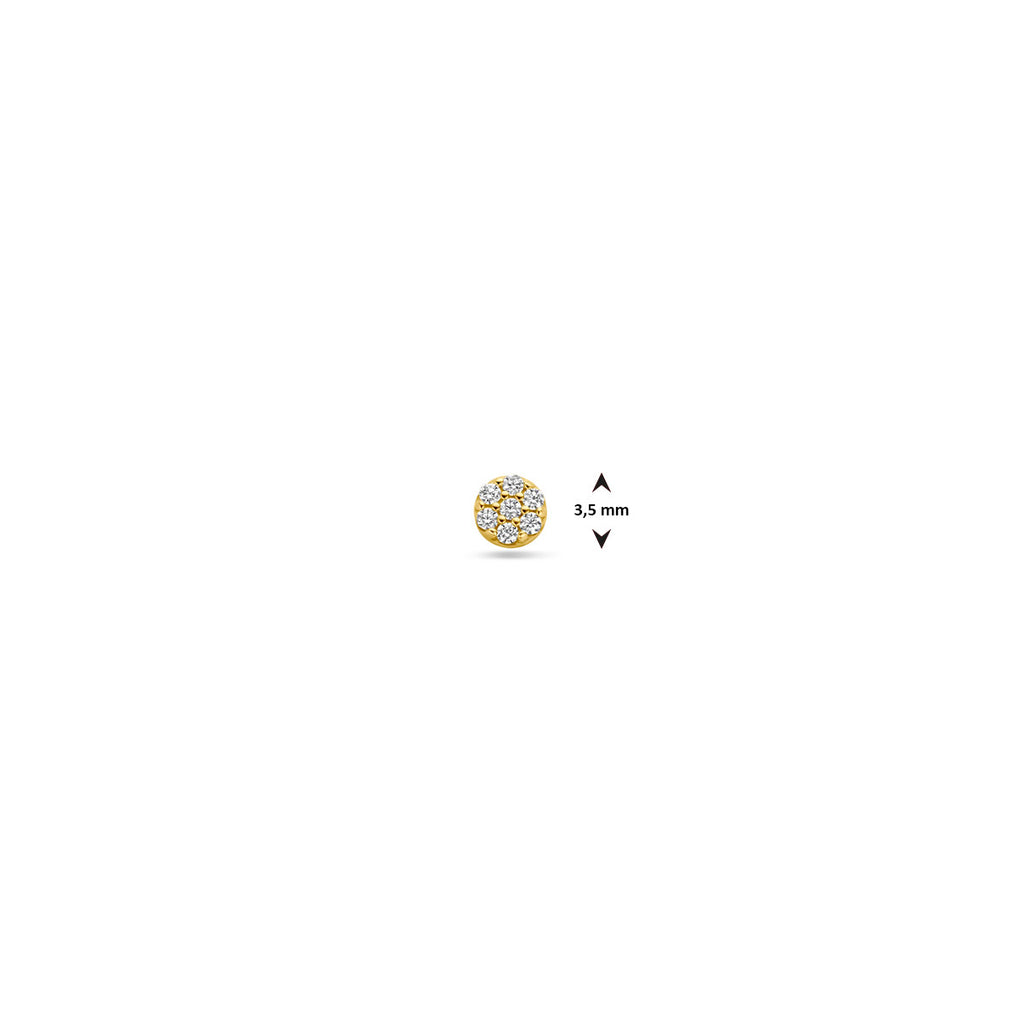 Flat Back Piercing Zirkonia 3,5 mm 14K Gelbgold