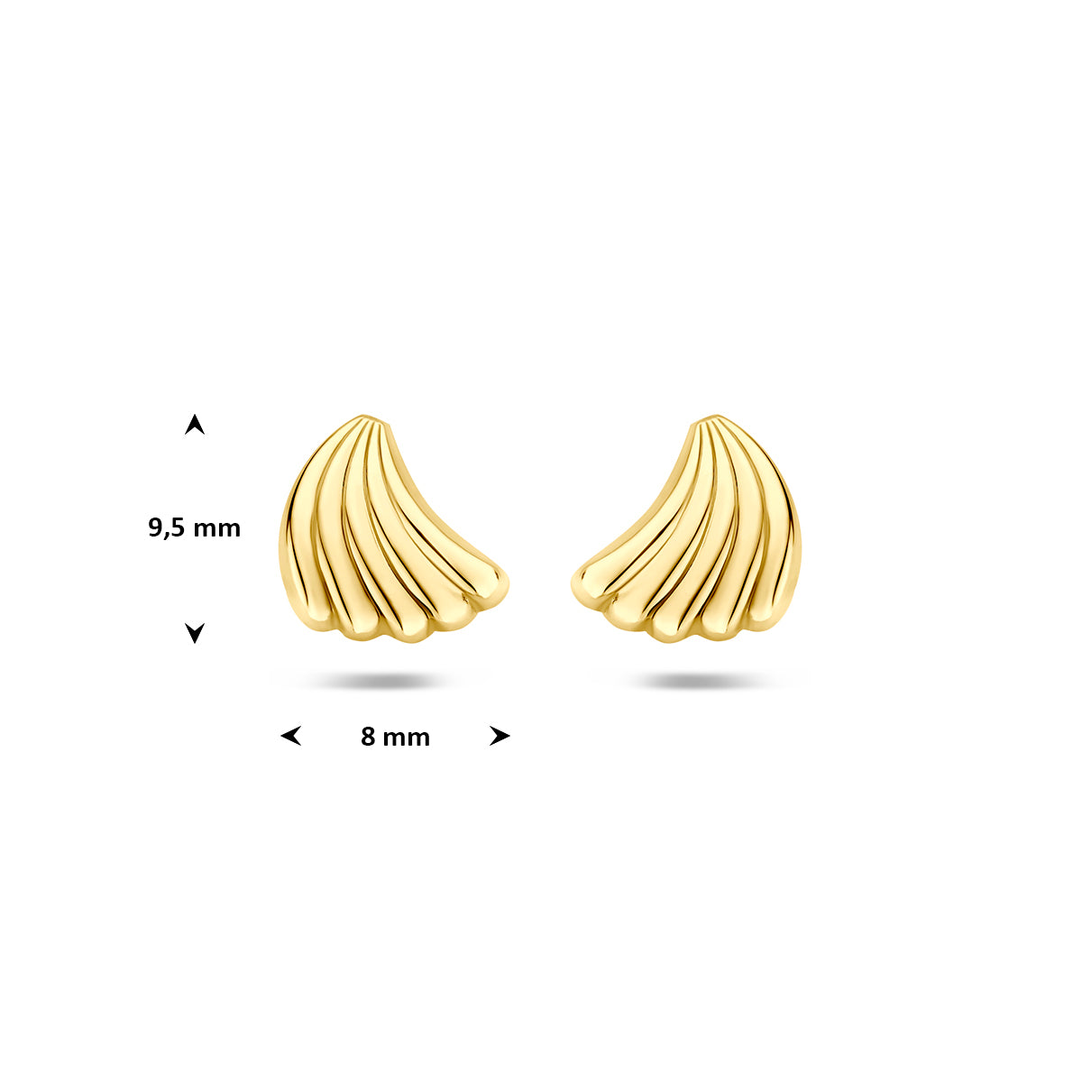 oorknoppen 9,5 mm 14K geelgoud