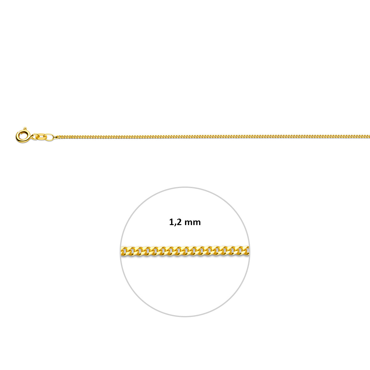 9k Gourmetkette 1,2 mm 9K Gelb