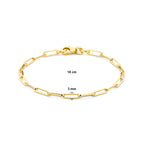 armband paperclip vierkante buis 3,0 mm 18 cm 14K geelgoud