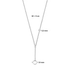 Y-Halskette rund 42 + 3 cm rhodiniertes Silber
