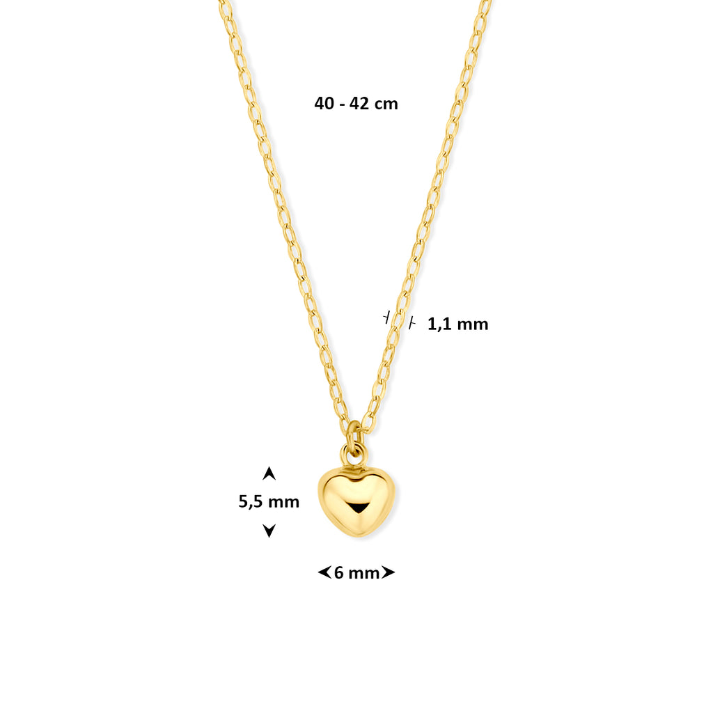 collier hartje 40 - 42 cm 14K geelgoud