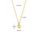 collier hartje 40 - 42 cm 14K geelgoud