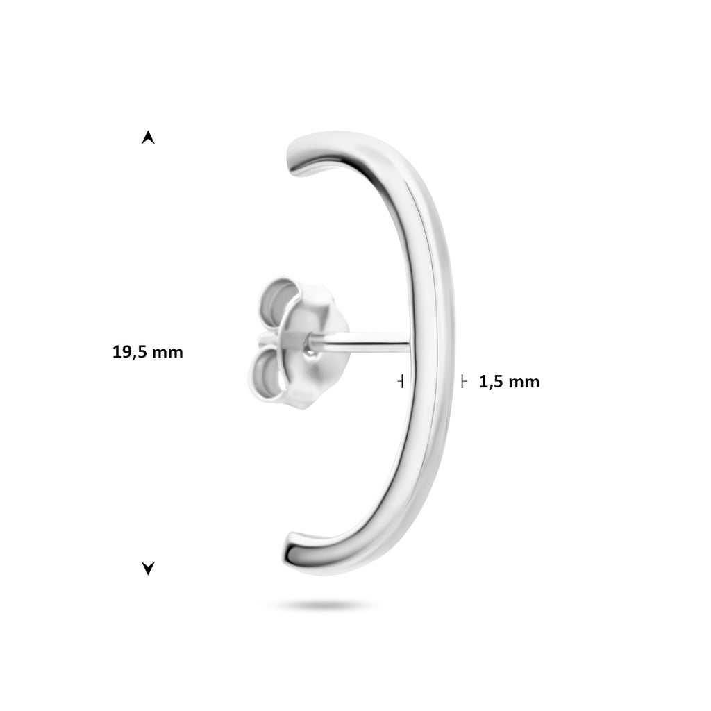 suspender oorbel 19,5 mm zilver gerhodineerd