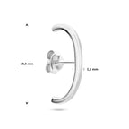 suspender oorbel 19,5 mm zilver gerhodineerd