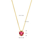 Halskette Herz rosa Topas 40 - 42 - 44 cm 14K Gelbgold