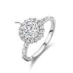 Ring Zirkonia Halo Silber rhodiniert
