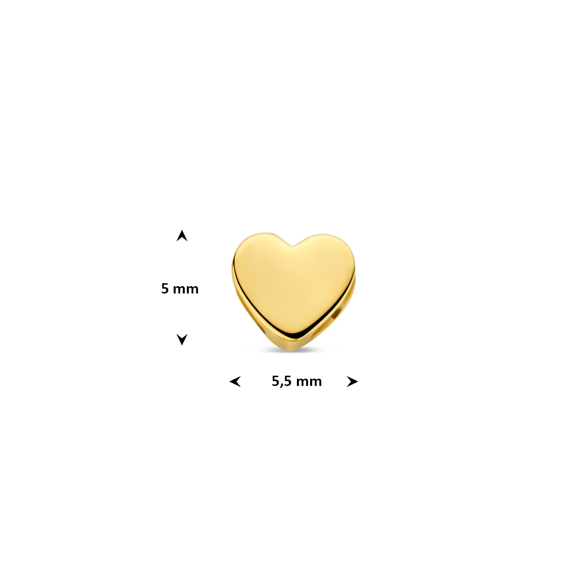 Anhänger Herz 5 mm 14K Gelbgold