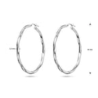 oorringen gedraaid 2,0 mm zilver gerhodineerd