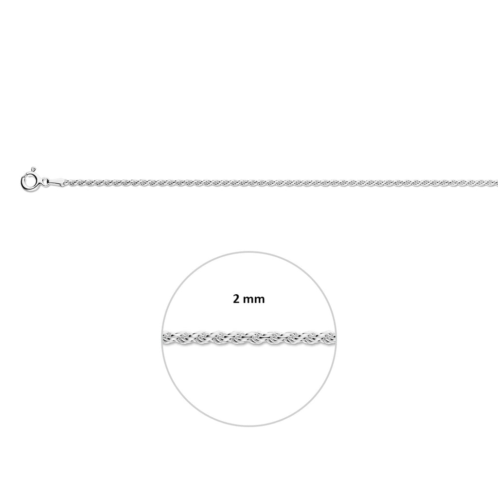 koord 2,0 mm zilver gerhodineerd
