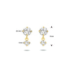 Ohrstecker Zirkonia 8 mm 14K Gelbgold