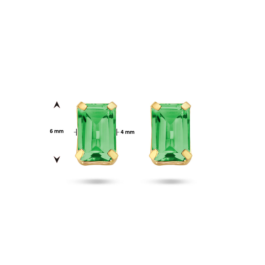 Ohrstecker grüner Achat 14K Gelbgold