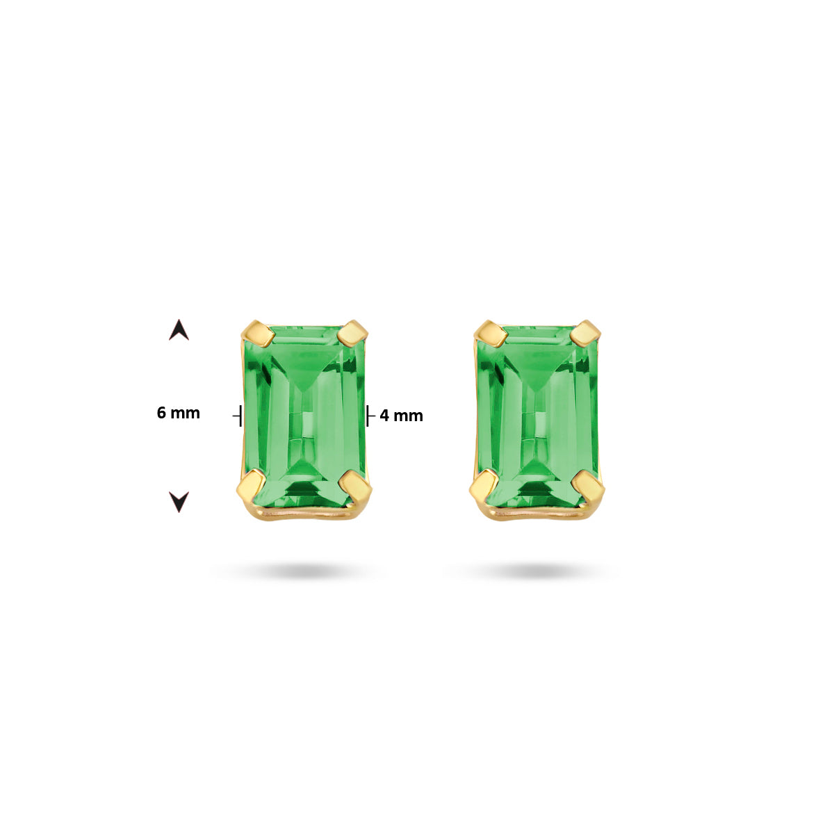 Ohrstecker grüner Achat 14K Gelbgold