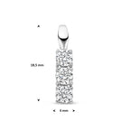 hanger zirkonia 18,5 mm zilver gerhodineerd - rechthoek