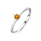 Ring mit Geburtsstein November Citrin rhodiniert Sterlingsilber