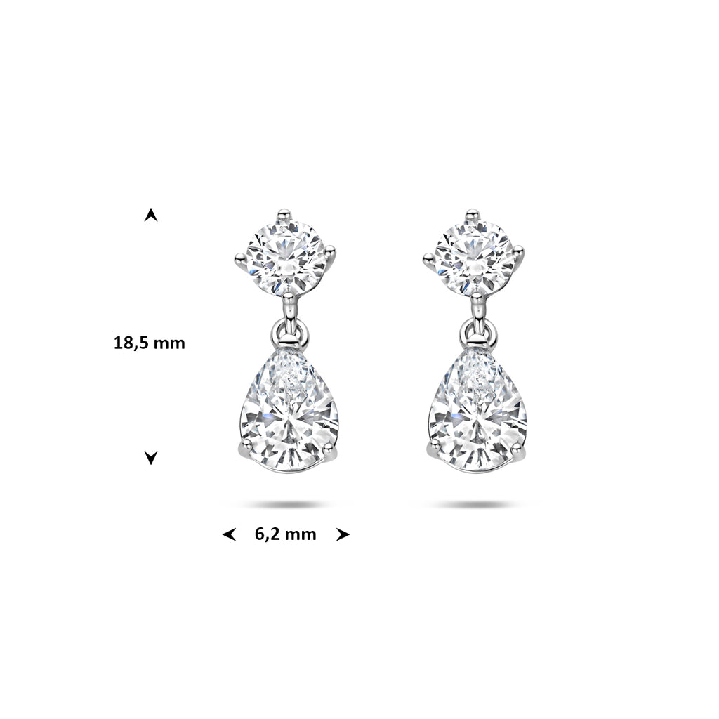 Ohrhänger Zirkonia 18,5 mm Silber rhodiniert