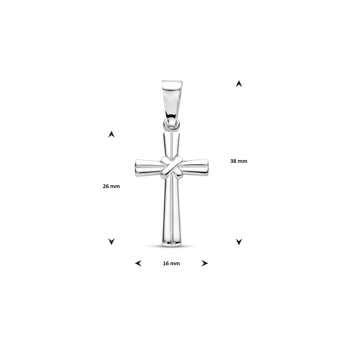 hanger kruis 26 mm zilver gerhodineerd