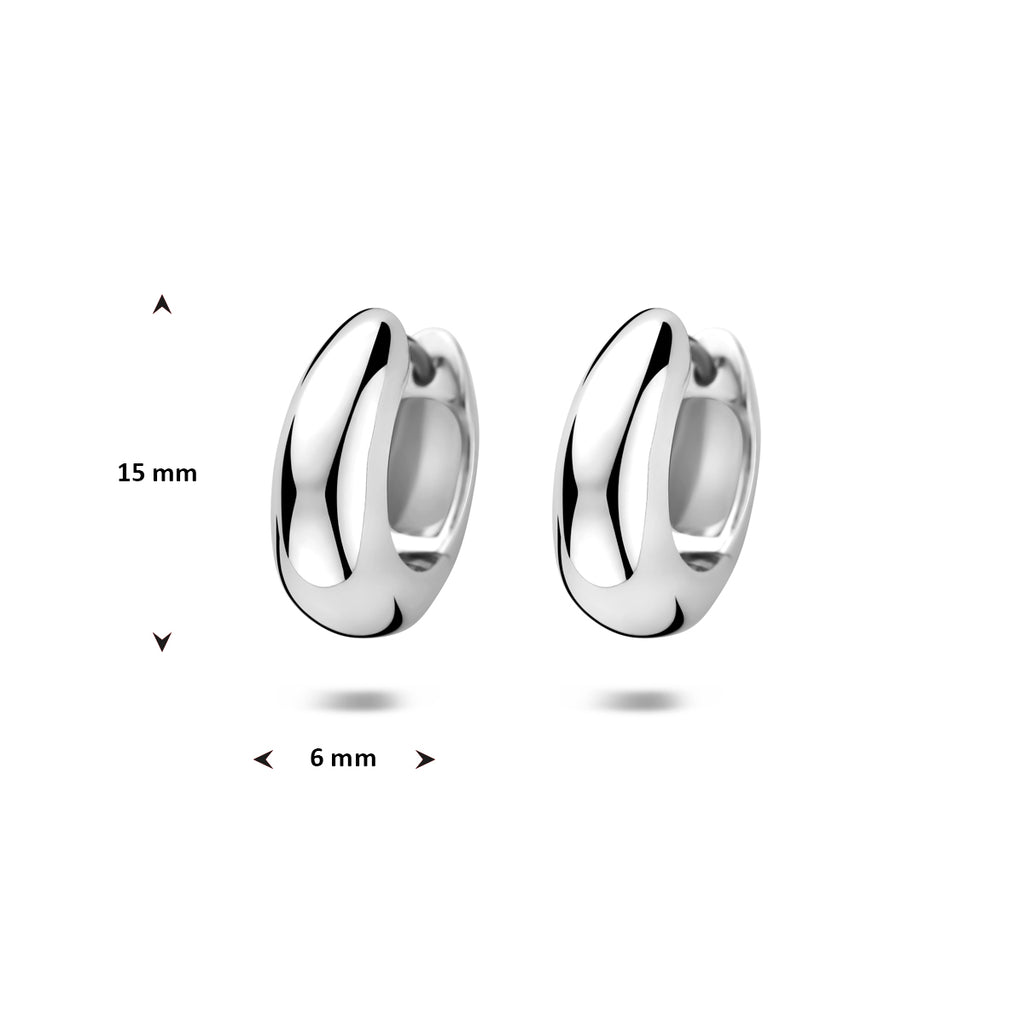 klapoorringen 15 mm zilver gerhodineerd