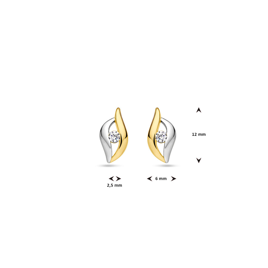 Ohrstecker Zirkonia 1 Micron Silber vergoldet (Gelb/Rhodium)