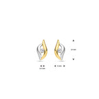 Ohrstecker Zirkonia 1 Micron Silber vergoldet (Gelb/Rhodium)