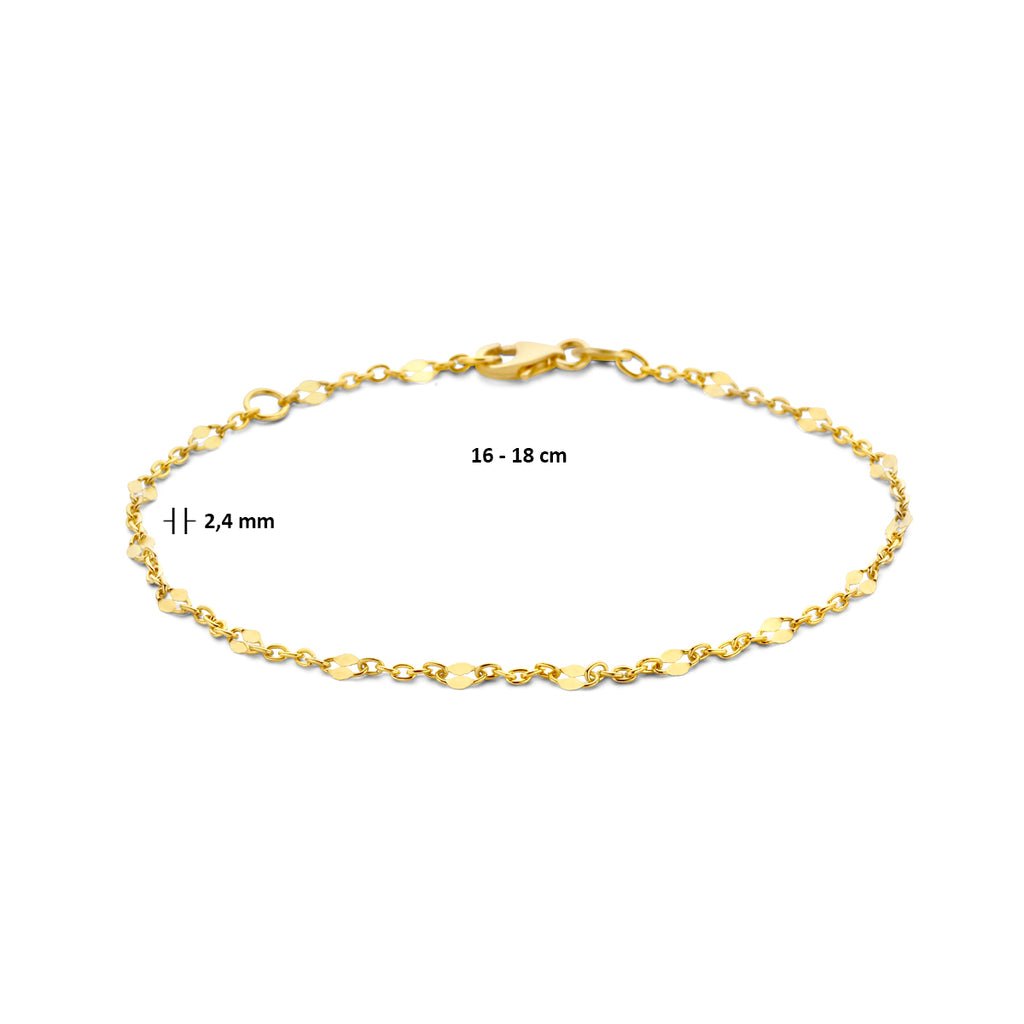 Armband Anker mit Abstandshalter 16 - 18 cm 14K Gelbgold