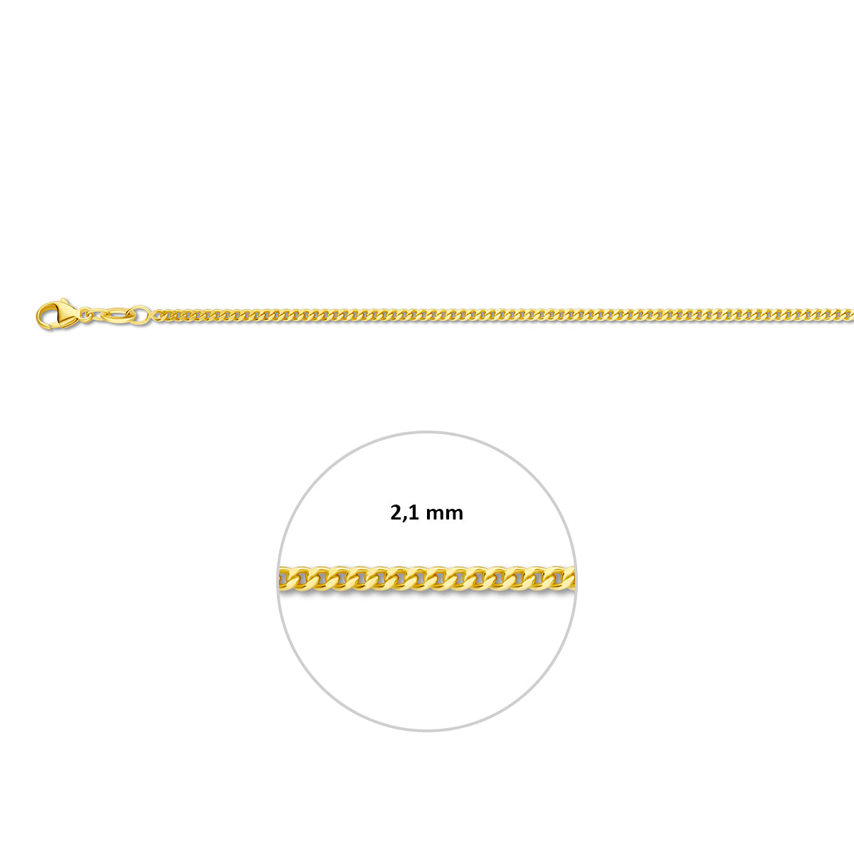 Gourmet-Kette 2,1 mm Doublé 10/000 (gelb)