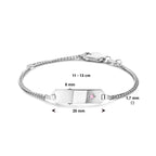 Gravurarmband Zirkonia Plättchen 5,0 mm 11 - 13 cm Silber rhodiniert