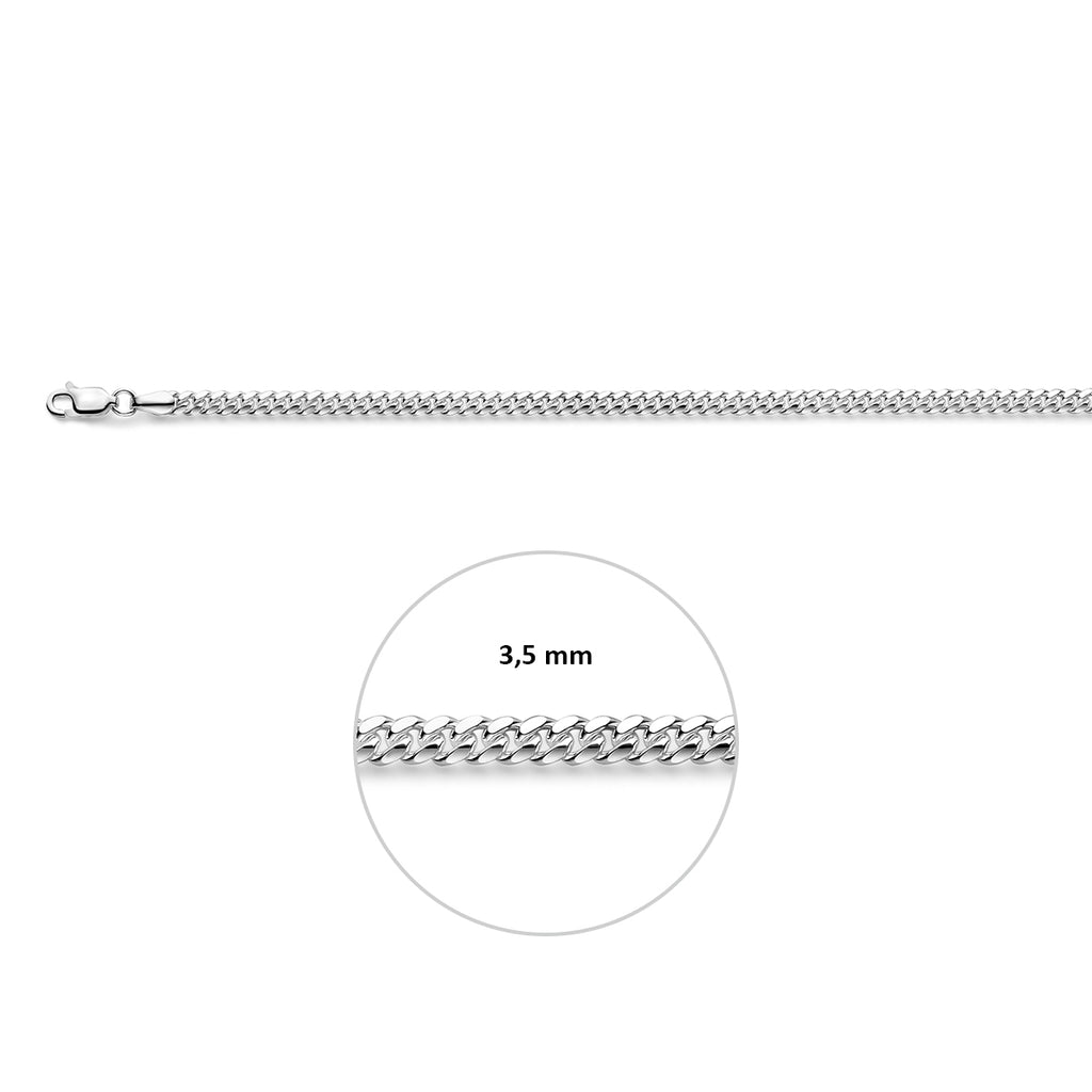 gourmette 3,5 mm zilver wit