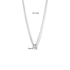 Halskette Zirkonia 41 + 4 cm Silber rhodiniert