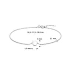 armband letter 16,5 - 17,5 - 18,5 cm zilver gerhodineerd