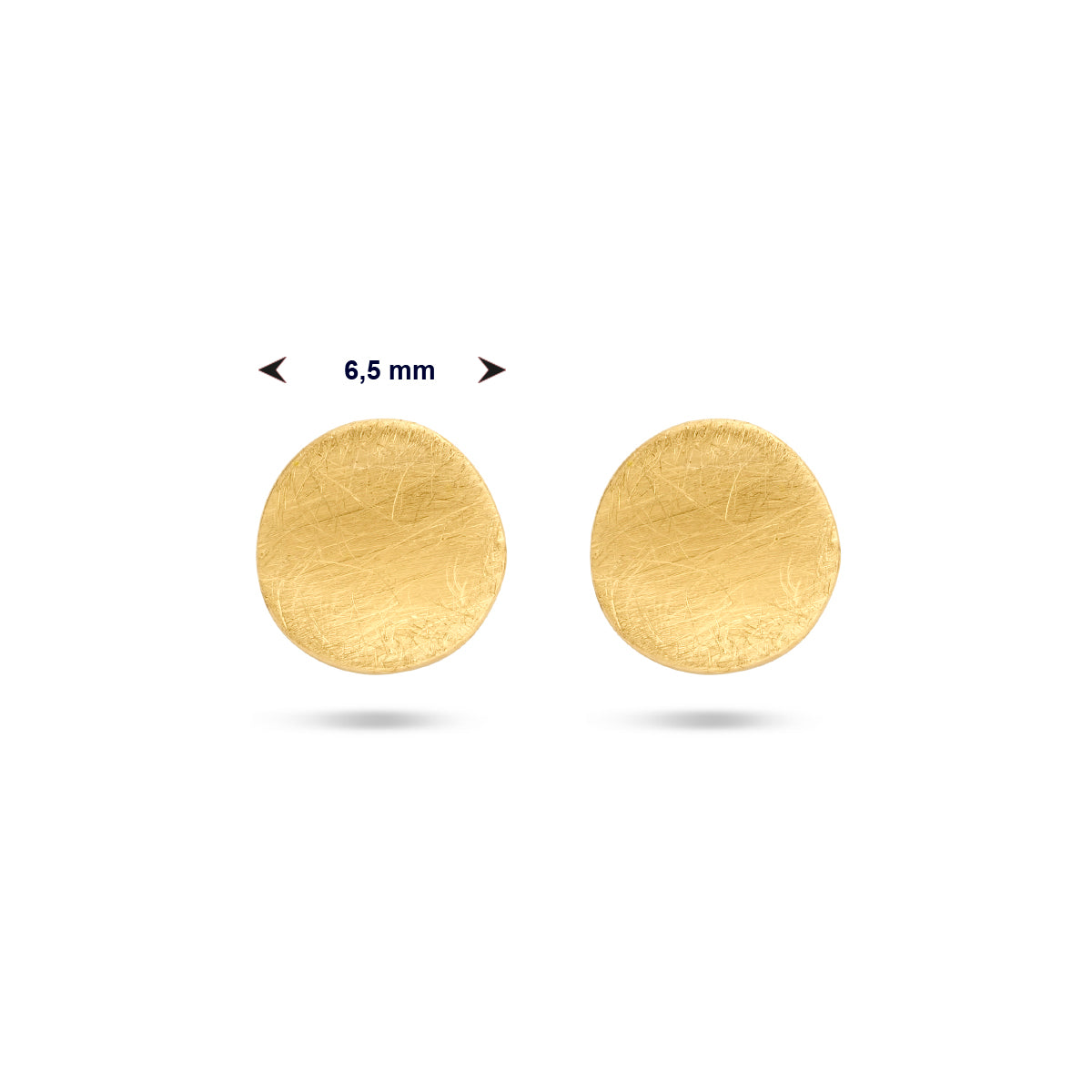 oorknoppen scratch 14K geelgoud - rond
